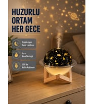 Aromaterapili USB Hava Nemlendirici – Projeksiyon Işıklı, Sessiz ve Şık Tasarım