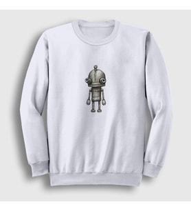 Presmono Unisex Beyaz Josef Oyun Machinarium Sweatshirt 509888tt (Beyaz)