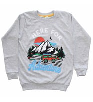 Erkek Çocuk Gri Adventure Baskılı Tek Üst Sweat
