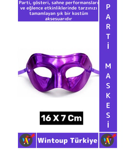 #PartiMaskesi Kadın Erkek Kostüm Davet Yılbaşı Cosplay Metalize Parlak Şık Parti Maskesi 16 X 7 Cm