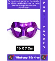 #PartiMaskesi Kadın Erkek Kostüm Davet Yılbaşı Cosplay Metalize Parlak Şık Parti Maskesi 16 X 7 Cm
