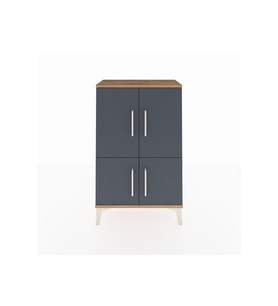 Arges Komodin 2 Raflı 4 Kapaklı 60x30x96 Çam-Antrasit
