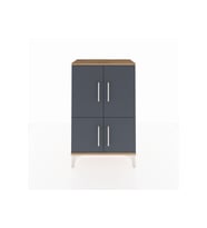 Arges Komodin 2 Raflı 4 Kapaklı 60x30x96 Çam-Antrasit