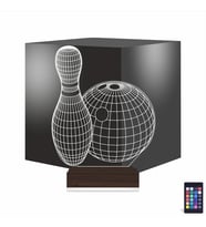 Luvivia Bowling Topu Labut 3D Lamba - Masa Gece Lambası