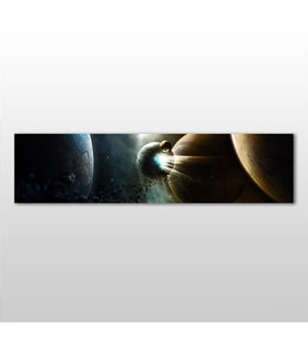 Gezegen Kanvas Tablo 120x40cm (Karışık)