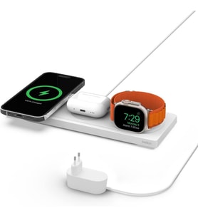Belkin BC PRO Magsafe 3in1 Kablosuz Şarj Pedi (Apple Watch Series 7, 8, Ultra için Hızlı Şarj)