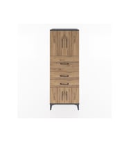 Hyperion Dolap 2 Raflı 3 Çekmeceli 4 Kapaklı 60x44x163 Antrasit-Çam