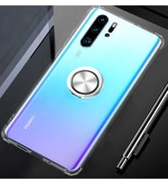 Kılıf Merkezi Huawei P30 Pro Manyetik Yüzüklü Ravel Silikon Kılıf Mill Kapak (Renksiz)