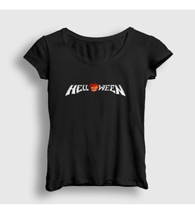 Presmono Kadın Siyah Logo V3 Helloween T-Shirt 149272tt