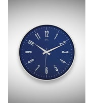 Galaxy 717-G-1 Serisi Eskitme Metal Görünümlü Sessiz Akar Modern Duvar Saati 40 cm (Lacivert - Açık Gri)
