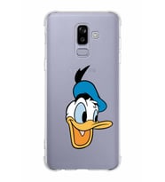 Samsung Galaxy J8 (2018)  Köşe Korumalı Antişok Kapak Donald Duck Tasarımlı Şeffaf  Kılıf