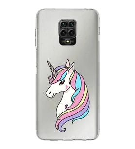 Xiaomi Redmi Note 9S  Kamera Korumalı Kapak Unicorn Tasarımlı Şeffaf  Kılıf