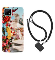 Realme C11 C21 C21Y C25Y C11 2021 Kılıf Boyun Askılı Silikon Gerçek Çiçekler 1743