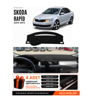 e-biz SKODA RAPİD (2013-2017) Uyumlu Torpido Koruma, Torpido Örtüsü, Torpido Kılıfı - Siyah - SK011