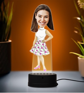 Doğum Günü Hediyesi,Sevgiliye Hediye, Kişiye Özel Fotoğraflı En Güzel Abla Karikatür 3D Led Lamba (Beyaz)