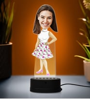 Doğum Günü Hediyesi,Sevgiliye Hediye, Kişiye Özel Fotoğraflı En Güzel Abla Karikatür 3D Led Lamba (Beyaz)