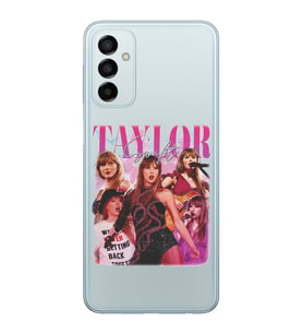 Samsung Galaxy M14 Uyumlu Taylor Swift Desenli Şeffaf Telefon Kılıfı