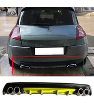 Renault Megane 2 HB Sarı Difüzör Çiftli Yuvarlak Egzoz Görünümlü D Tip Difizör 2002 - 2009
