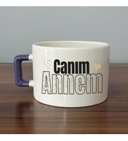 Canım Annem Baskılı Mor Kulplu C Fincan