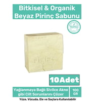%100 Doğal Koku Yüz Cilt Beyazlatıcı Organik Nemlendirici Beyaz Pirinç 10'lu Sabun Set