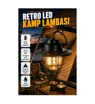 Retro LED Kamp Lambası – Taşınabilir, Uzun Pil Ömürlü ve Suya Dayanıklı