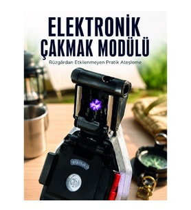 Mey İthalat® Şarjlı Çalışan El Feneri Elektronik Çakmak Emniyet Kemeri Kesici ve Tornavida Uçlu