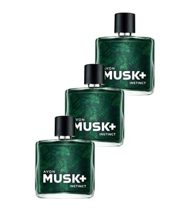 Avon Musk Instinct Erkek Parfüm Edt 75 Ml. Üçlü Set