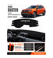 DACİA DUSTER 2 NESİL MAKYAJLI MAKYAJSIZ (2018-2023) Uyumlu Torpido Örtüsü Torpido Kılıfı - Siyah
