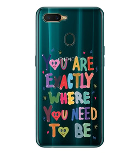 Oppo A5S/AX7/A12 Uyumlu You Are Exactly Where You Need To Be Desenli Şeffaf Telefon Kılıfı