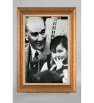 Çerçeveli Paspartulu Atatürk Tablo a301 (Gold)