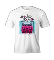 Squid Game - Kare Beyaz Erkek Tshirt