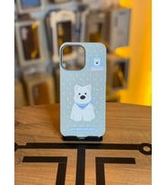 iPhone 14 Pro Max Uyumlu Özel Tasarım Sevimli Figürlü Deri Dokulu Telefon Kılıfı (Bebek Mavisi)