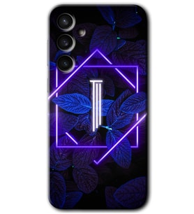 Galaxy S23 FE Kılıf HD Desen Baskılı Arka Kapak - Dark Neon Yaprak I Harfi