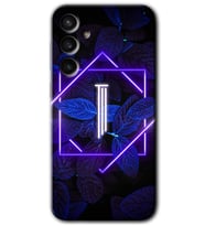 Galaxy S23 FE Kılıf HD Desen Baskılı Arka Kapak - Dark Neon Yaprak I Harfi