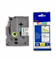 PUUN®Brother P-Touch TZE-S231 12MM x 8m Güçlü Yapışkanlı Beyaz Üzerine Siyah Muadil Laminasyon Etiket Şeridi (Çok Renkli)
