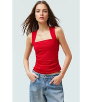 Kadın Yazlık Kolsuz Bluz Pamuklu Rahat Kare Yaka Premium Kalite Modern Stil