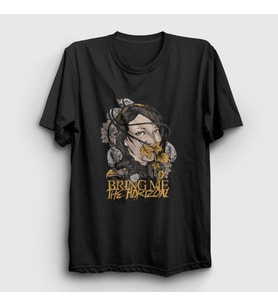 Presmono Unisex Siyah Leaf Bring Me The Horizon T-Shirt 20989tt