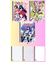 angel beats 3 adet defter A4 büyük boy 72 sayfa çizgili_kareli_çizgisiz defter seti
