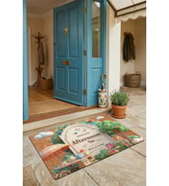 Valerine Life Kapı Önü Paspası 45x70cm Kaymaz Taban Dekoratif iç Dış Mekan ingiliz Beş Çayı Temalı