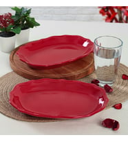 Keramika Kırmızı Romeo Kayık Tabak 2 Adet 25 Cm - 506