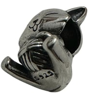 925 ayar gümüş charm topa sarılan kedi