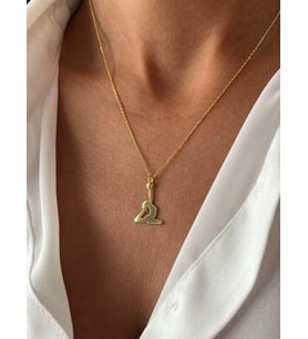 Minimalist Yoga Pozu Kolye Kadınlara Özel Hediye 925K Gümüş (Gold)