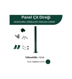 Profil Direk 75 Cm - Çim Çit Direği Panel Çit Direği (Yeşil)