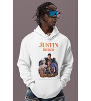 Tasarım Justin Bieber Baskılı Unisex Oversize Şarkıcı Hoodie