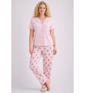 Kadın 1935-11 Kısa Kol Oslo Pijama Takımı