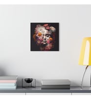 LEYLASER  Çiçekli Kız  Cam Tablo Duvar Dekoru model 2