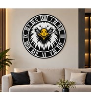 Kartal Figürlü Dekoratif Duvar Saati – 40x40 cm 3 mm