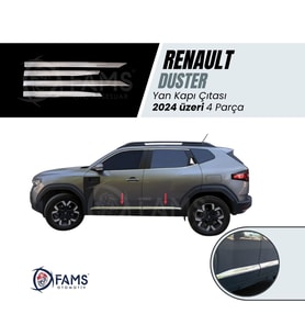 Renault Duster 2024 Üzeri Için Krom Yan Kapı Çıtası 4 Parça Paslanmaz Çelik