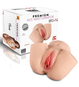 Premium Ass Masturbator Iva - Realistik  Vajinal 2 in 1 Titreşimli Suni Kalça Vajina