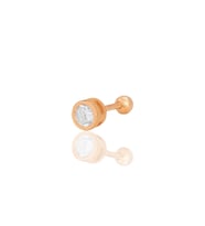 Gümüş rose zirkon tek taş 5 mm Tragus helix Piercing küpe SGTL12420ROSE